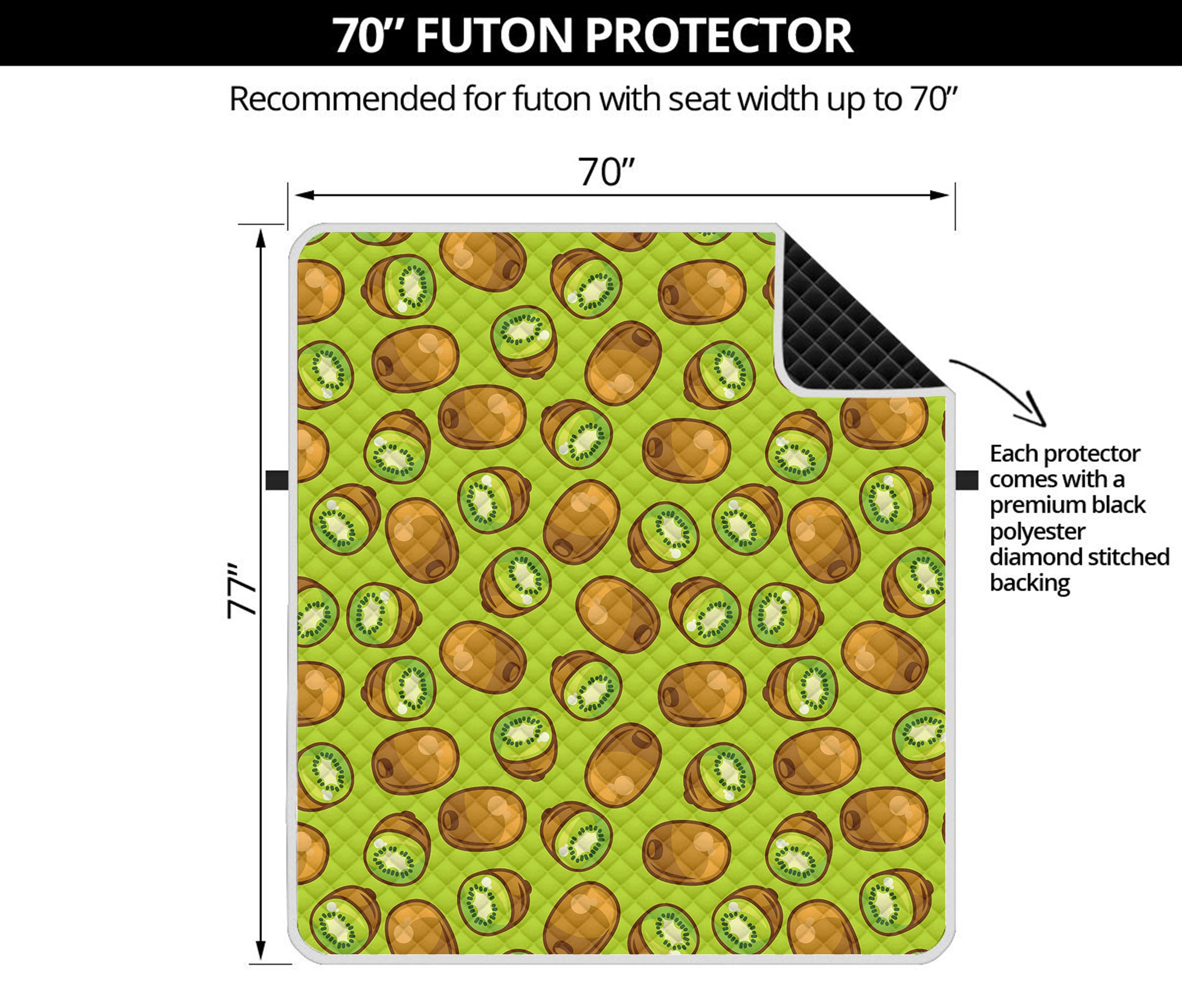 Cute Kiwi Pattern Print Futon Protector