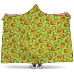 Cute Kiwi Pattern Print Hooded Blanket