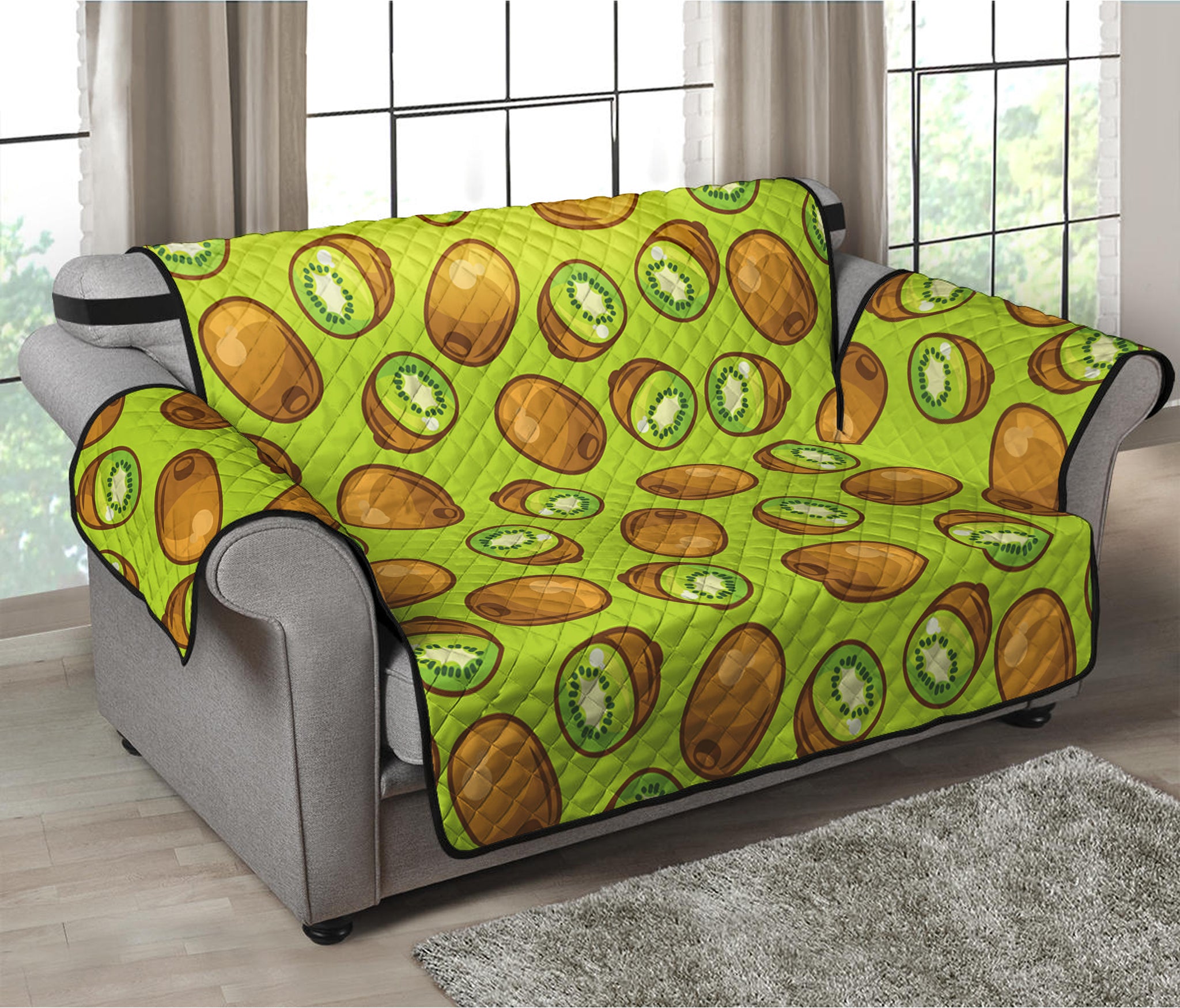 Cute Kiwi Pattern Print Loveseat Protector