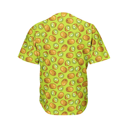 Cute Kiwi Pattern Print Men's Baseball Jersey