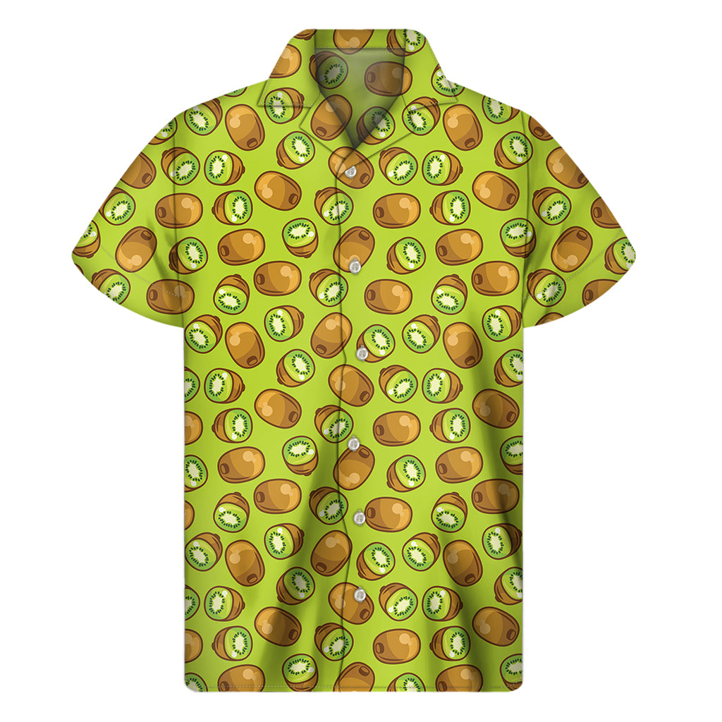 Cute Kiwi Pattern Print Men's Short Sleeve Shirt