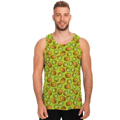 Cute Kiwi Pattern Print Men's Tank Top