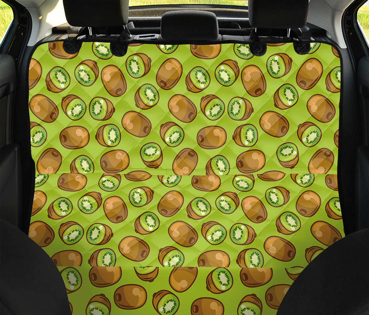 Cute Kiwi Pattern Print Pet Car Back Seat Cover