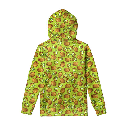 Cute Kiwi Pattern Print Pullover Hoodie