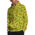 Cute Kiwi Pattern Print Pullover Hoodie