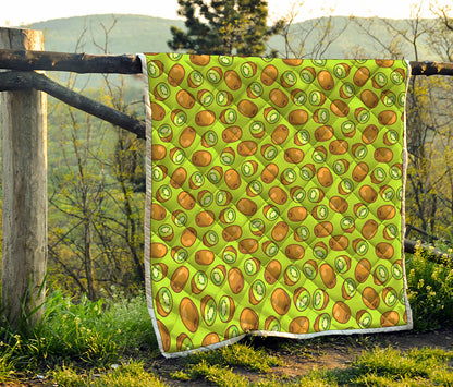 Cute Kiwi Pattern Print Quilt