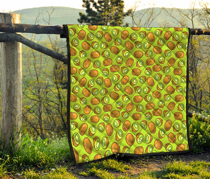 Cute Kiwi Pattern Print Quilt