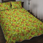 Cute Kiwi Pattern Print Quilt Bed Set