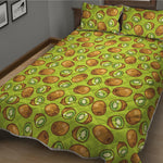 Cute Kiwi Pattern Print Quilt Bed Set