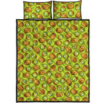 Cute Kiwi Pattern Print Quilt Bed Set
