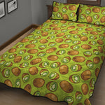 Cute Kiwi Pattern Print Quilt Bed Set