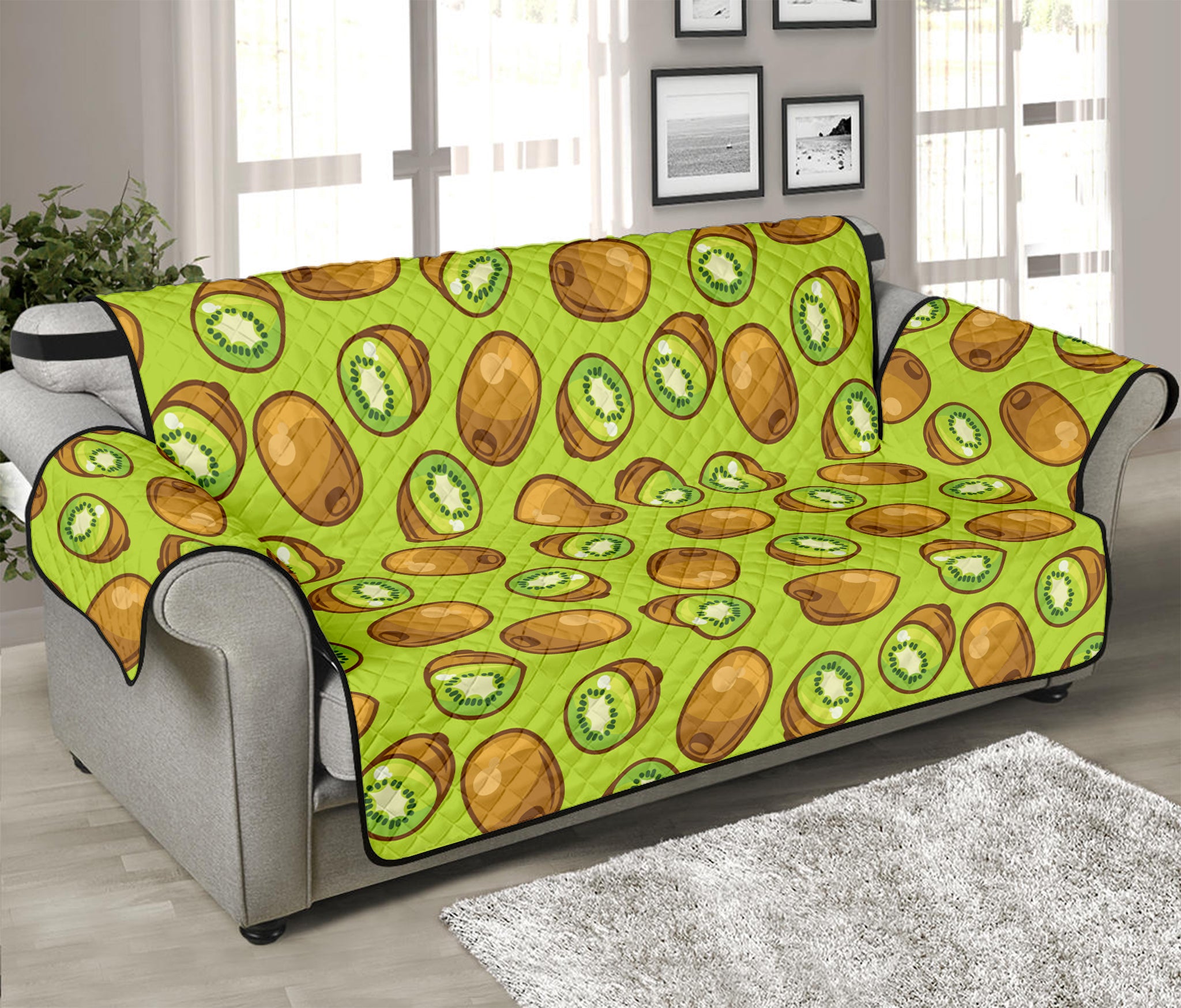 Cute Kiwi Pattern Print Sofa Protector