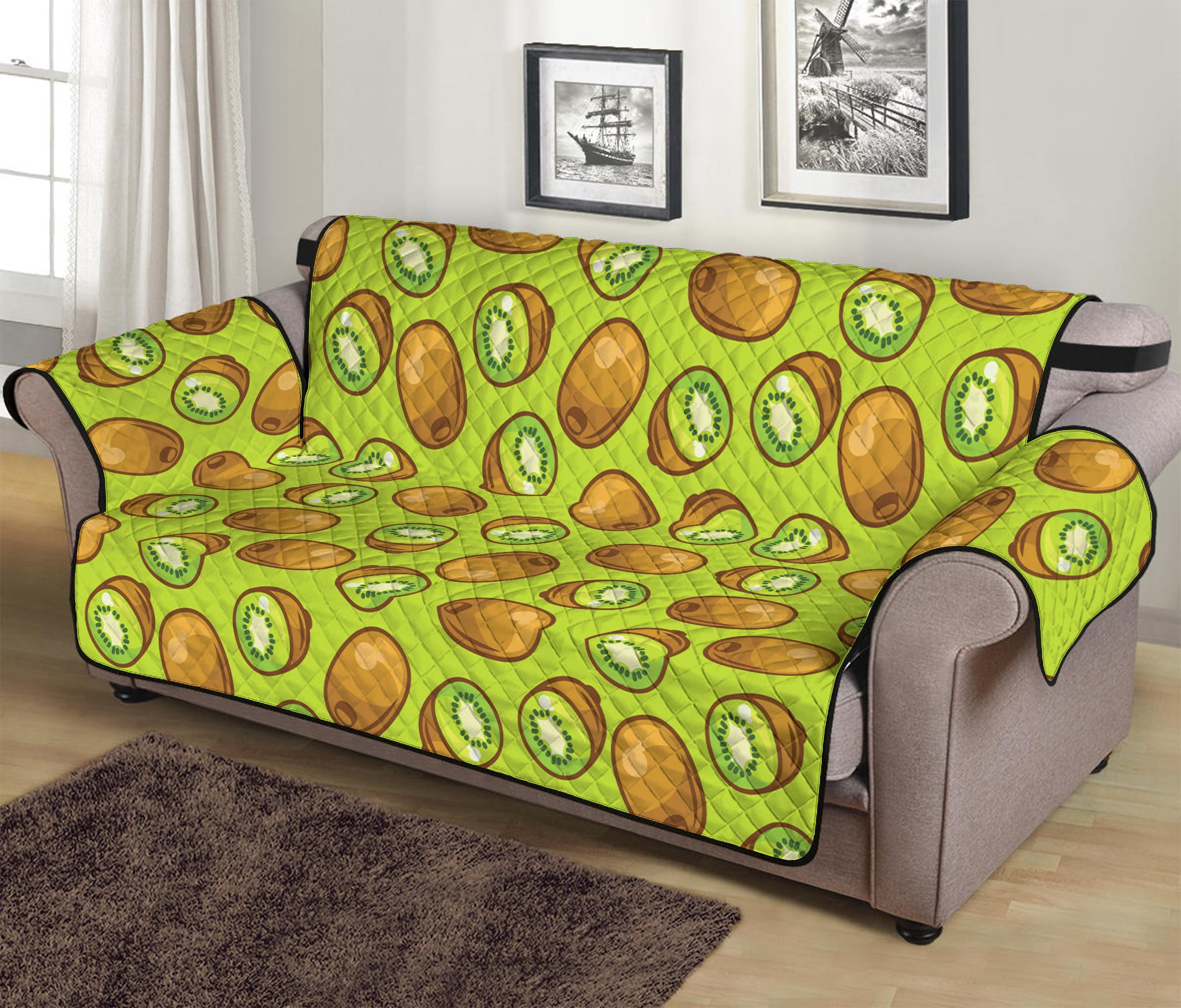 Cute Kiwi Pattern Print Sofa Protector