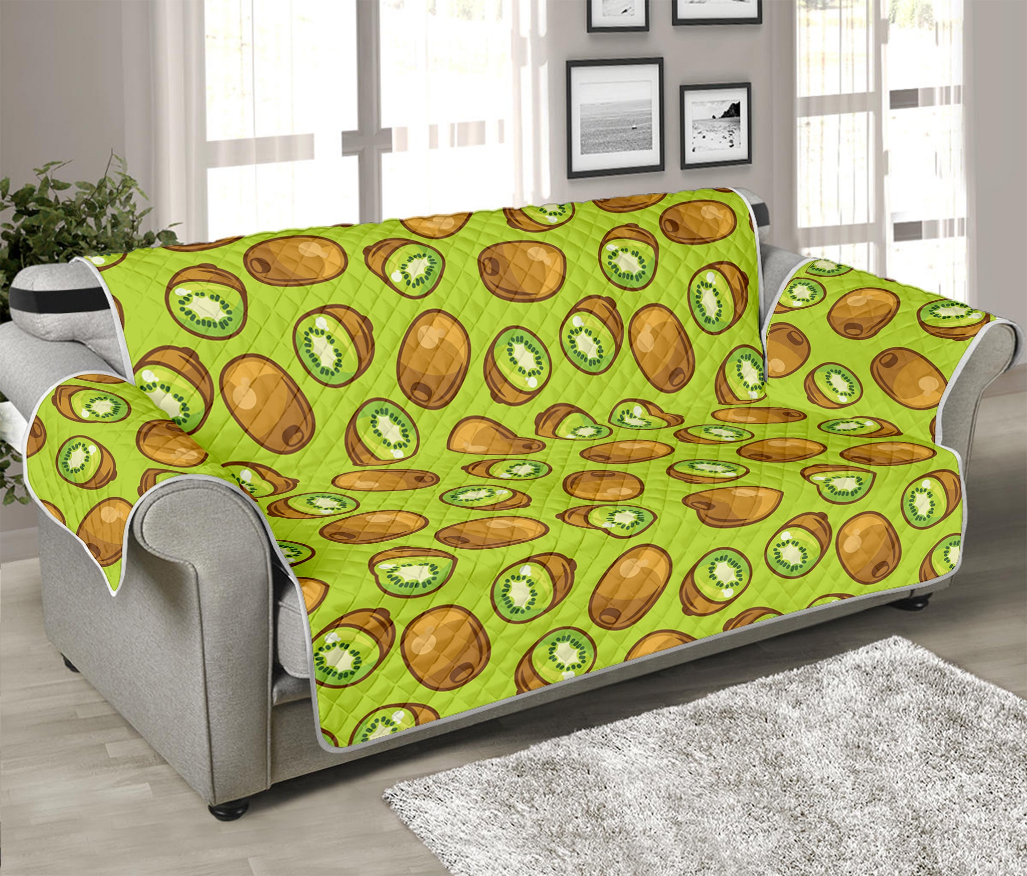 Cute Kiwi Pattern Print Sofa Protector