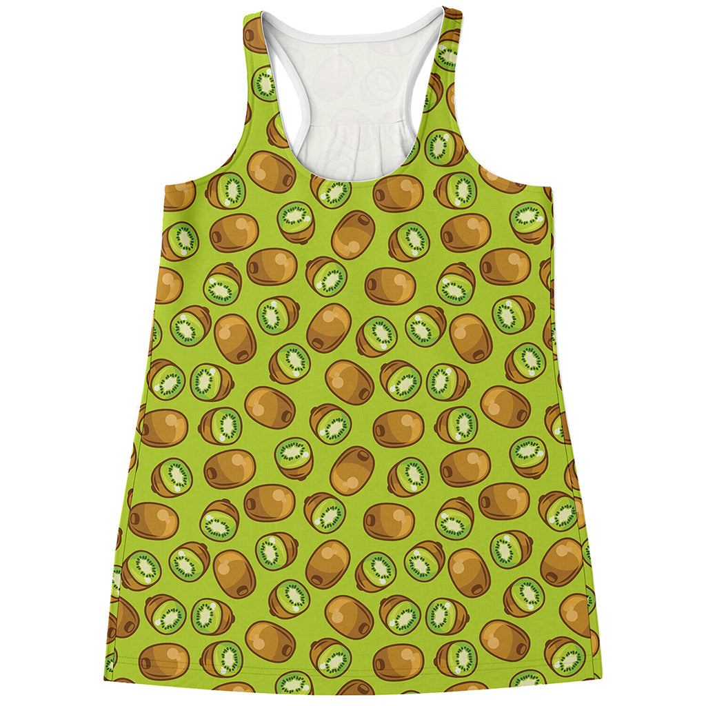 Cute Kiwi Pattern Print Women's Racerback Tank Top