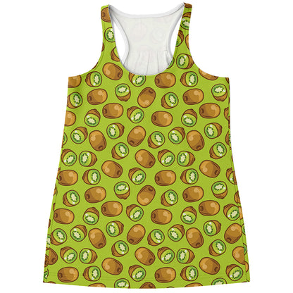Cute Kiwi Pattern Print Women's Racerback Tank Top