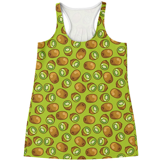 Cute Kiwi Pattern Print Women's Racerback Tank Top