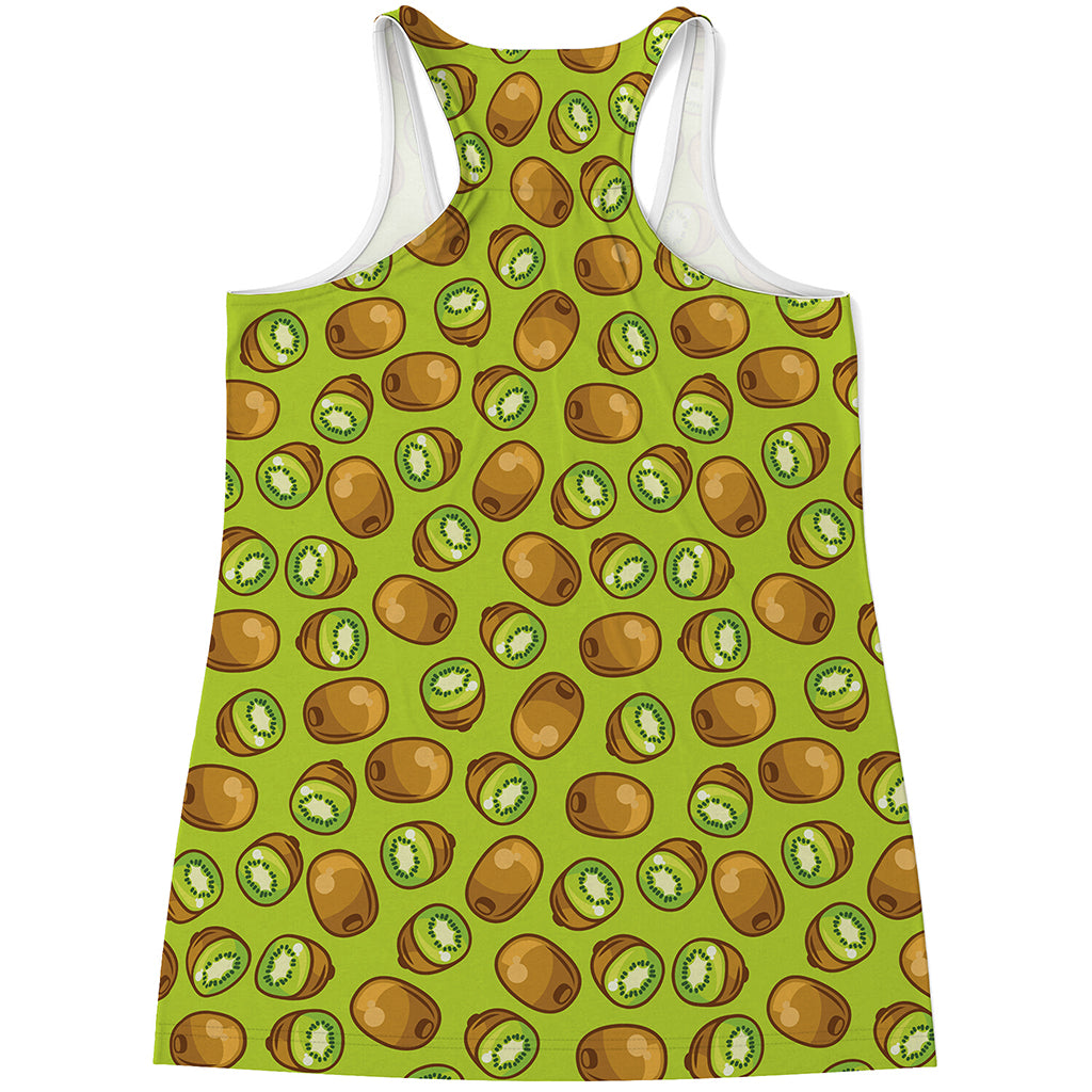 Cute Kiwi Pattern Print Women's Racerback Tank Top