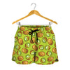 Cute Kiwi Pattern Print Women's Shorts