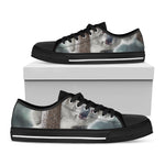 Cute Koala Print Black Low Top Shoes
