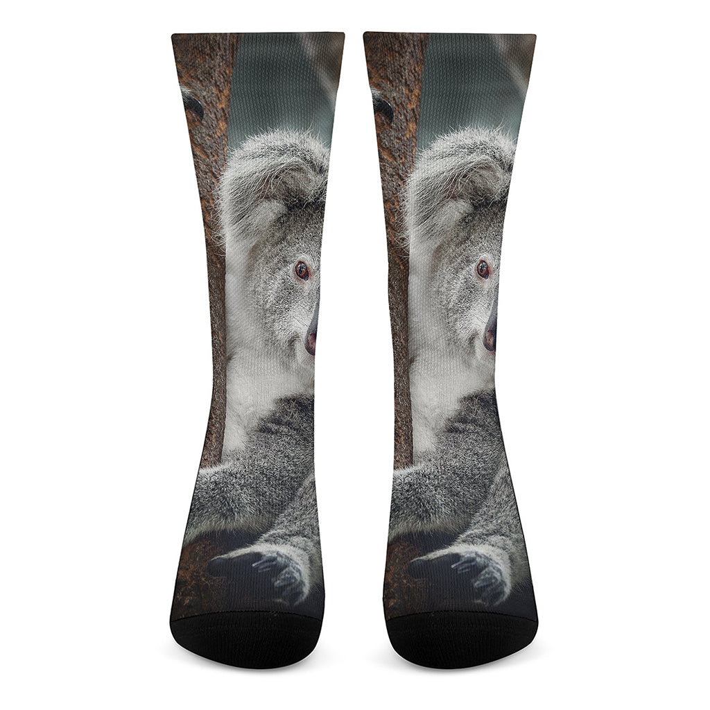 Cute Koala Print Crew Socks