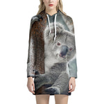 Cute Koala Print Hoodie Dress