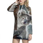 Cute Koala Print Hoodie Dress