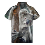 Cute Koala Print Men's Short Sleeve Shirt