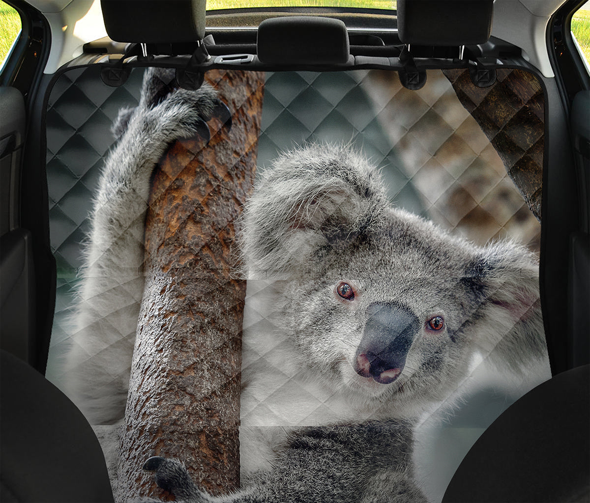 Cute Koala Print Pet Car Back Seat Cover