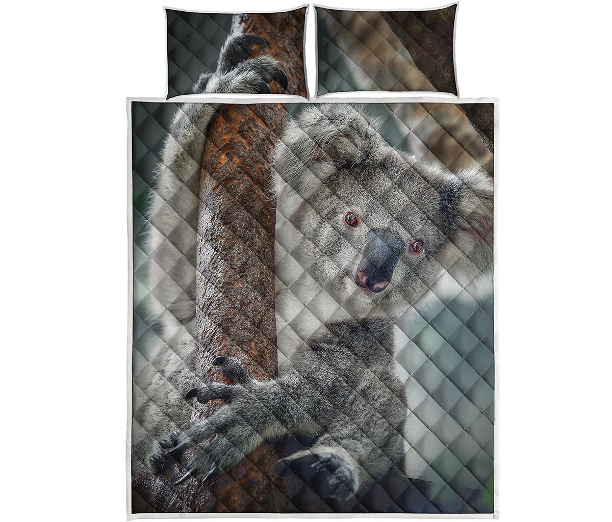 Cute Koala Print Quilt Bed Set