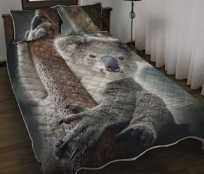 Cute Koala Print Quilt Bed Set