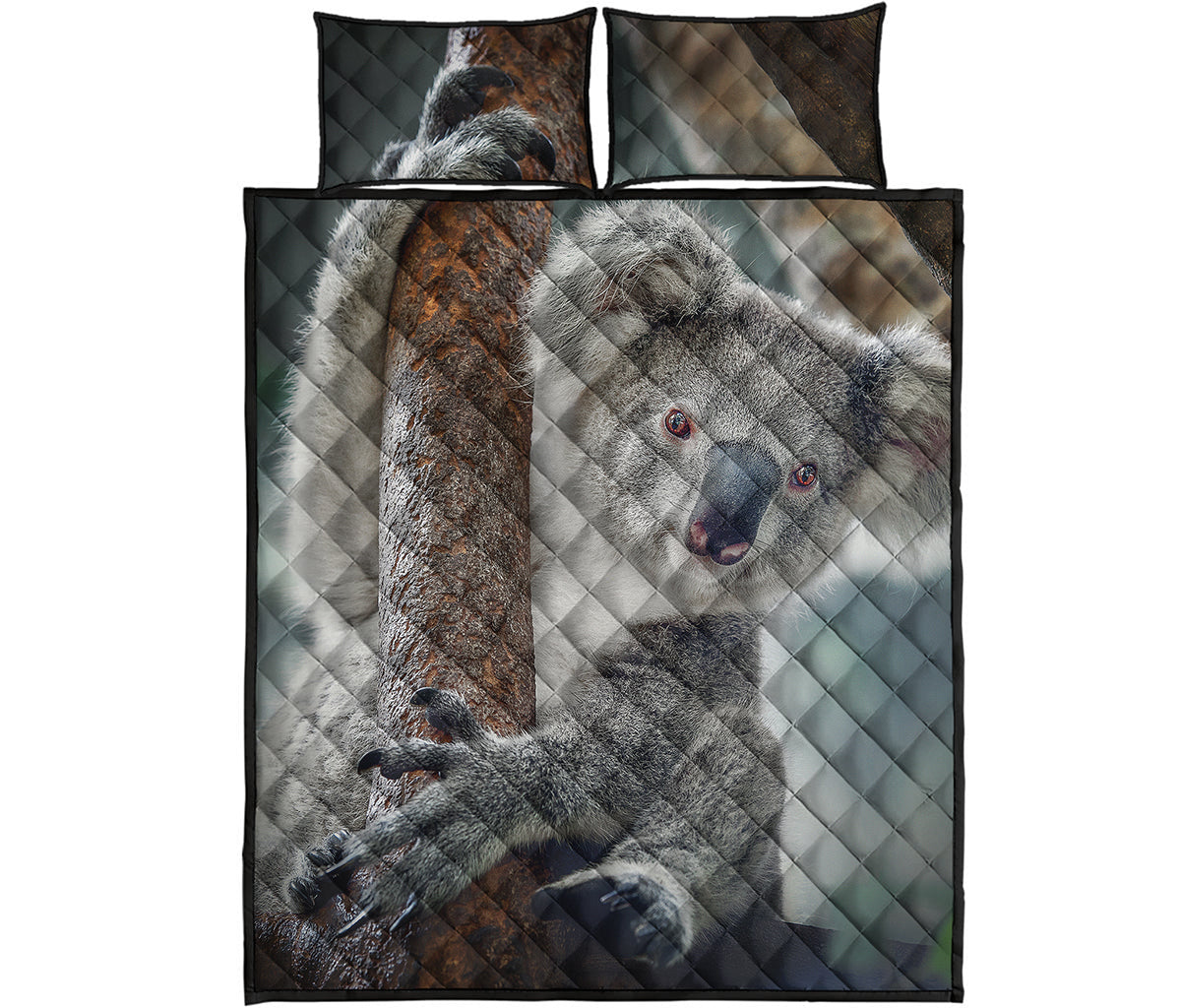 Cute Koala Print Quilt Bed Set