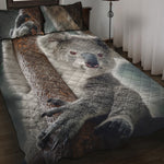 Cute Koala Print Quilt Bed Set