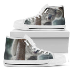 Cute Koala Print White High Top Shoes
