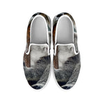 Cute Koala Print White Slip On Shoes