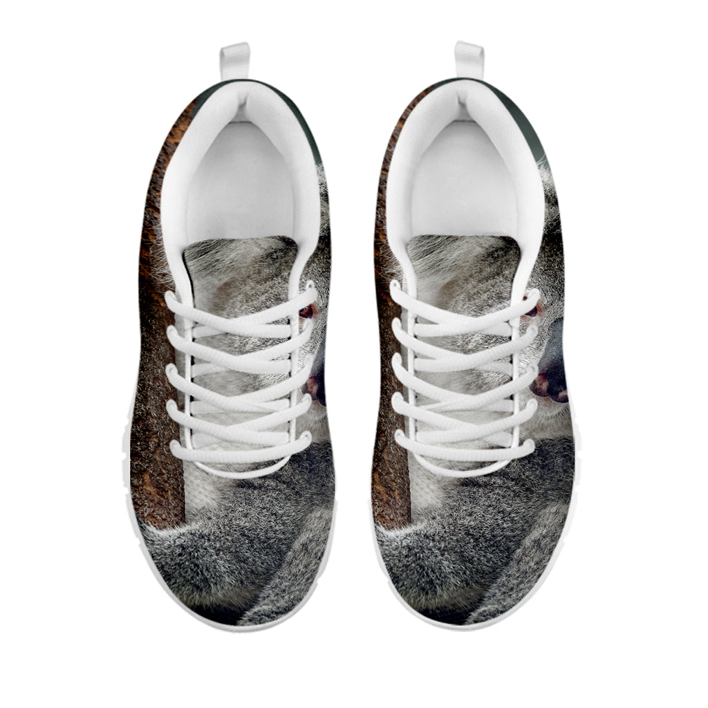 Cute Koala Print White Sneakers