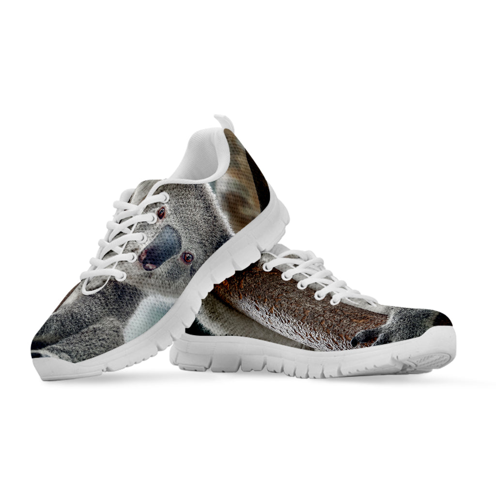Cute Koala Print White Sneakers