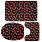 Cute Ladybird Pattern Print 3 Piece Bath Mat Set