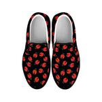 Cute Ladybird Pattern Print Black Slip On Shoes