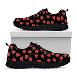 Cute Ladybird Pattern Print Black Sneakers