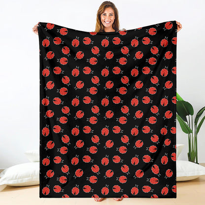 Cute Ladybird Pattern Print Blanket