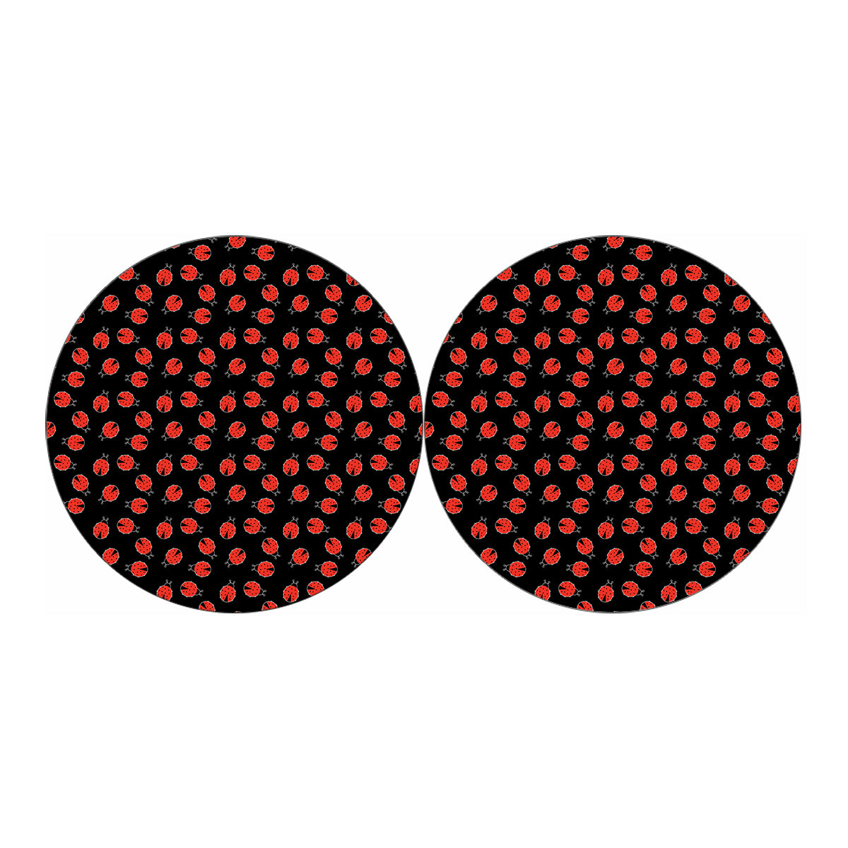 Cute Ladybird Pattern Print Car Coasters