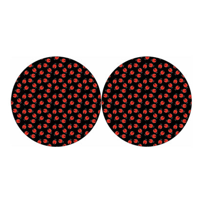 Cute Ladybird Pattern Print Car Coasters