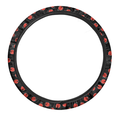 Cute Ladybird Pattern Print Car Steering Wheel Cover
