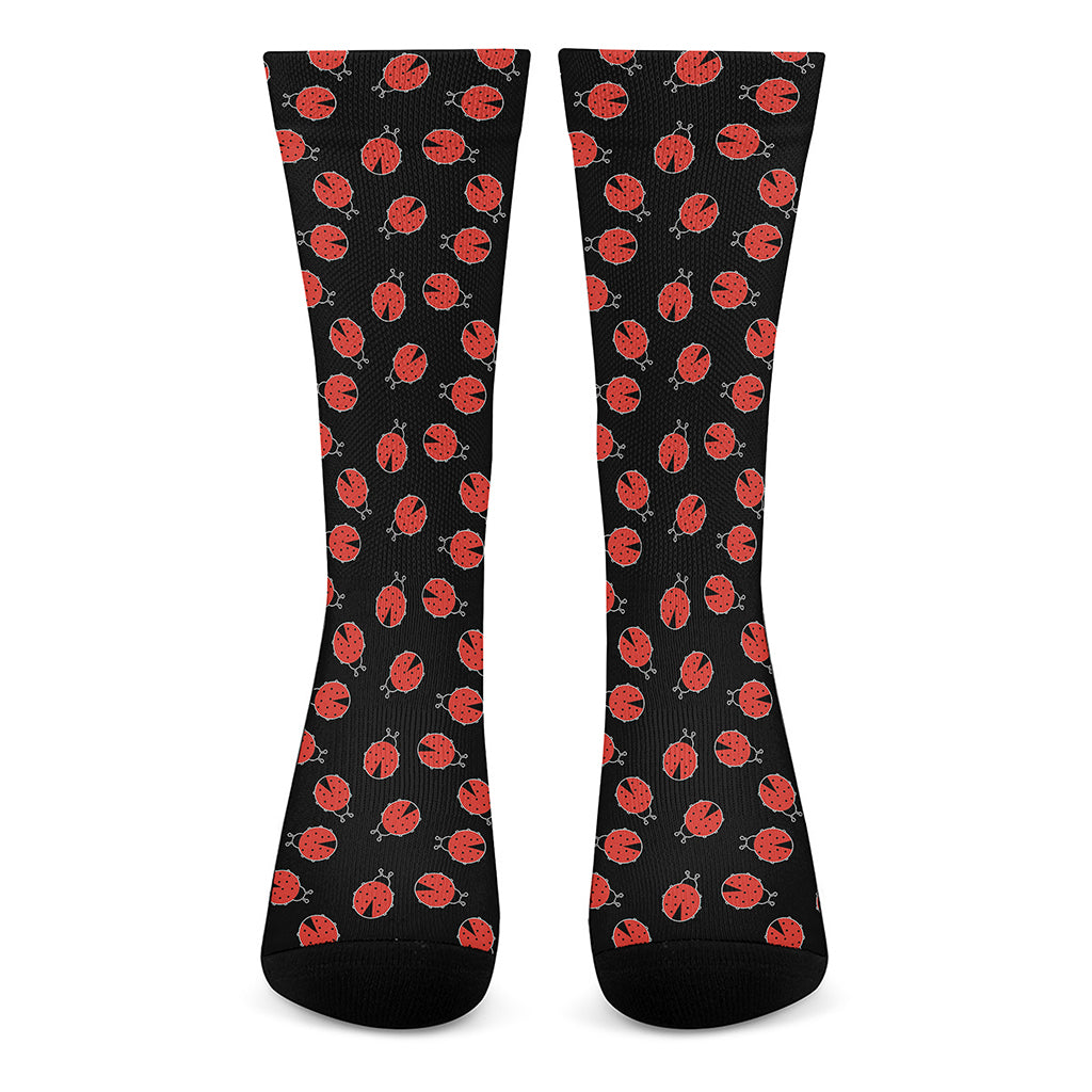 Cute Ladybird Pattern Print Crew Socks