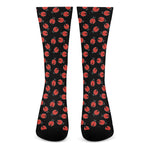 Cute Ladybird Pattern Print Crew Socks