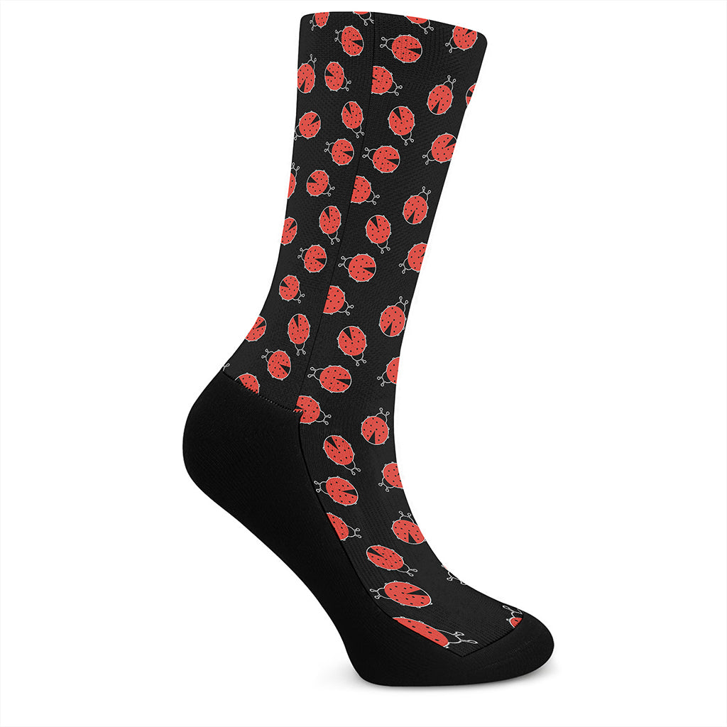 Cute Ladybird Pattern Print Crew Socks