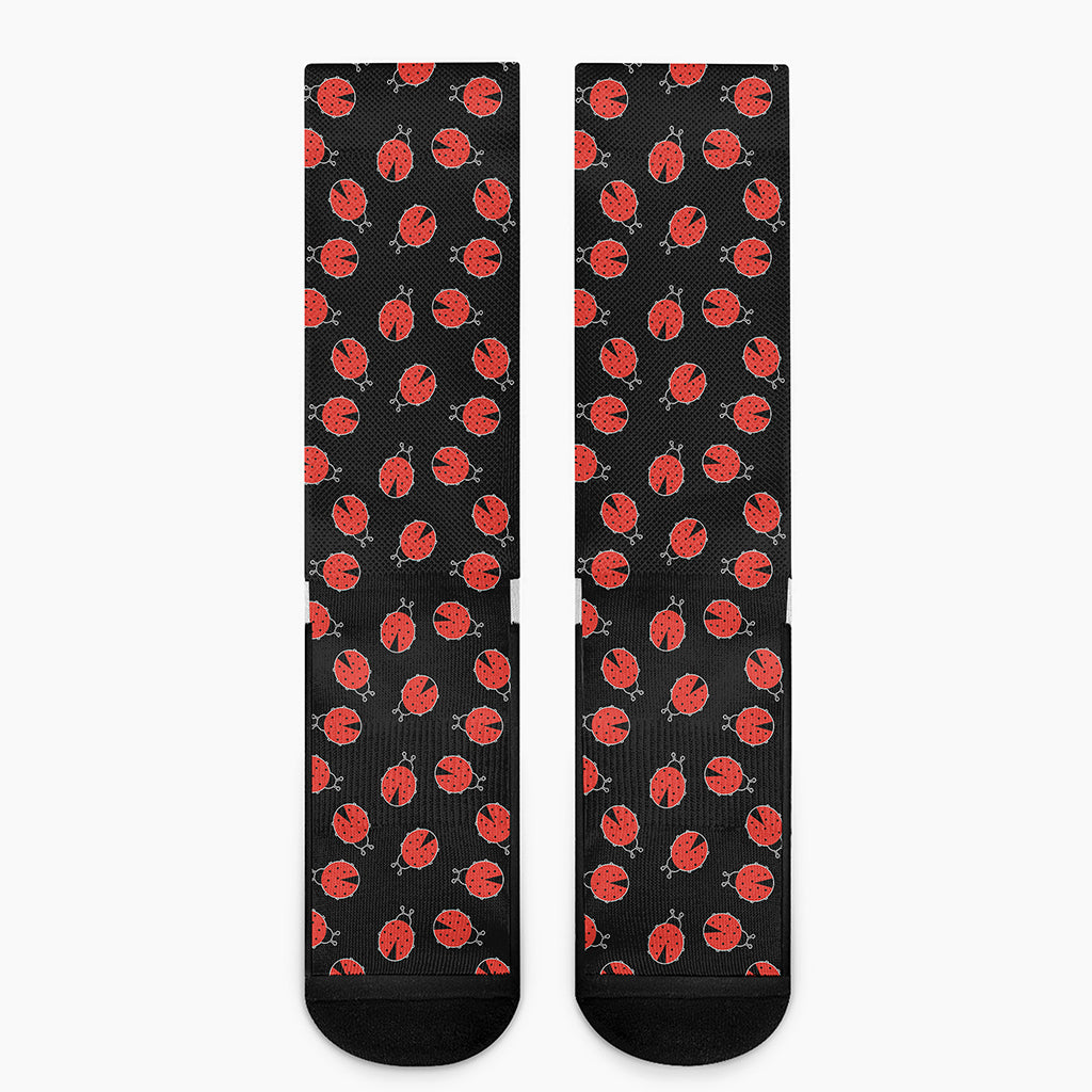 Cute Ladybird Pattern Print Crew Socks