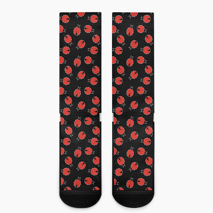 Cute Ladybird Pattern Print Crew Socks