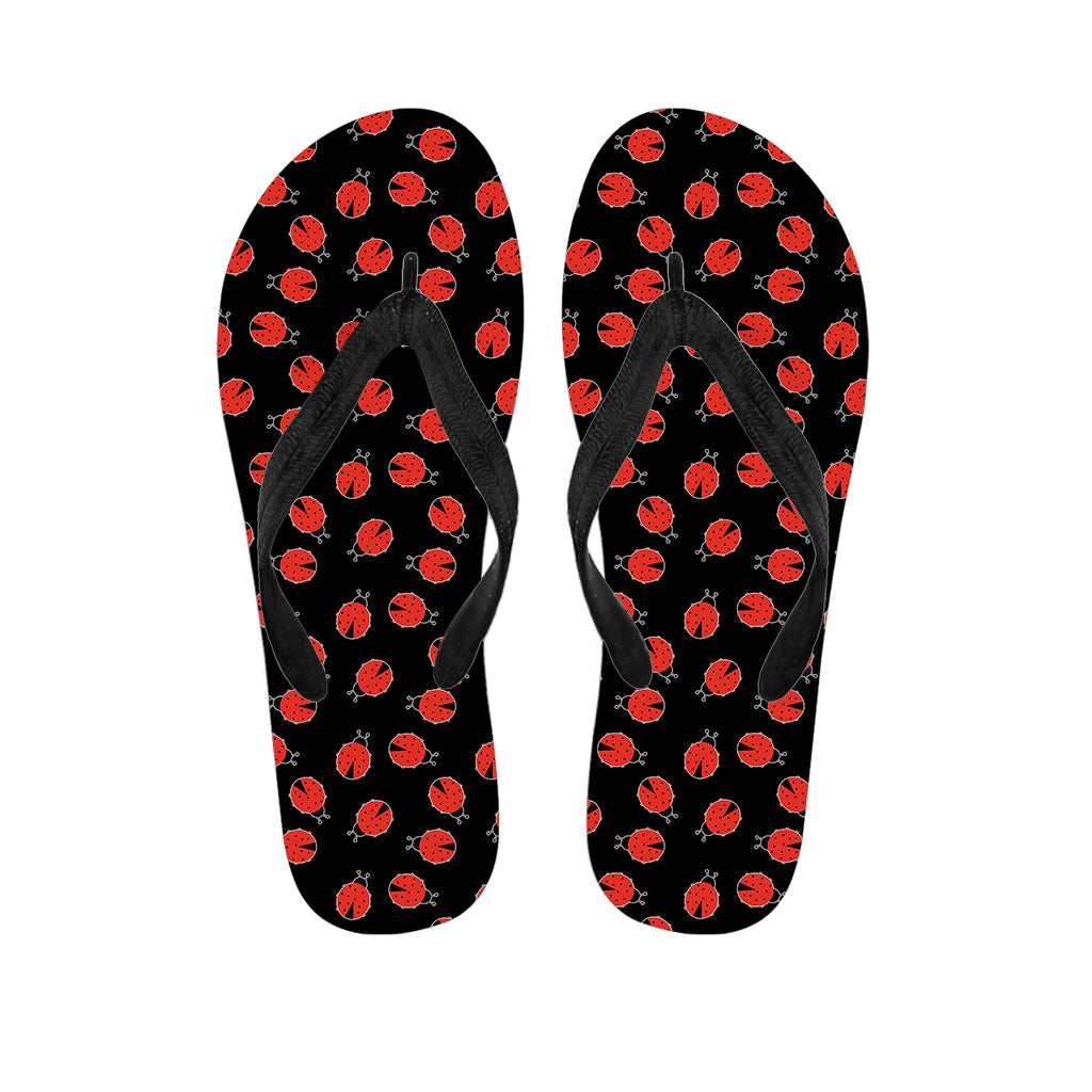 Cute Ladybird Pattern Print Flip Flops